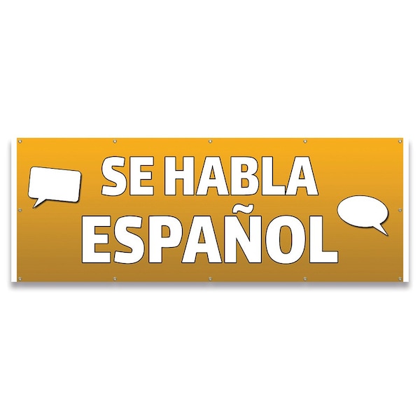 Se Habla Espanol Banner Concession Stand Food Truck Single Sided
